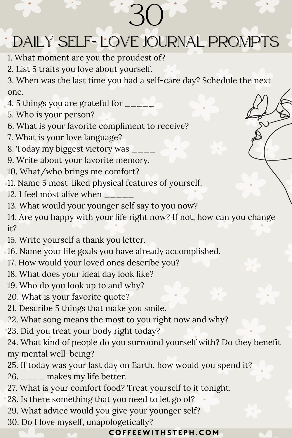 30 Days of Self-Love Journal Prompts: Become a Better You